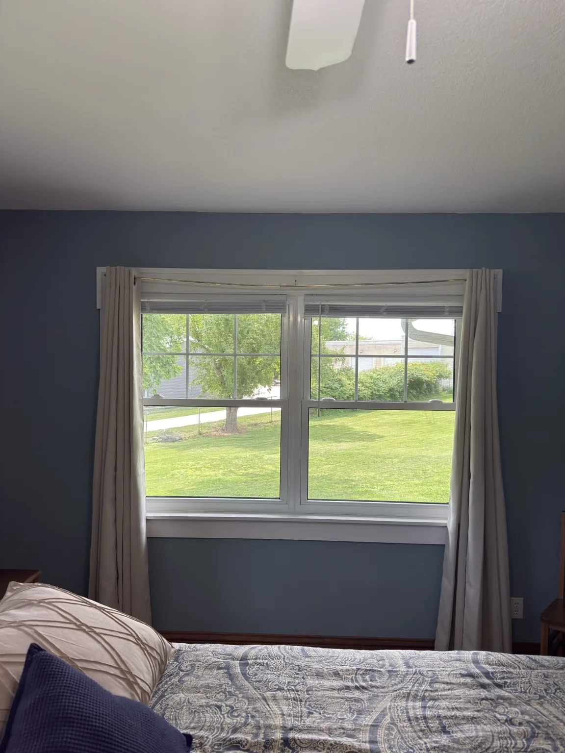 Clean bedroom window with a clear view