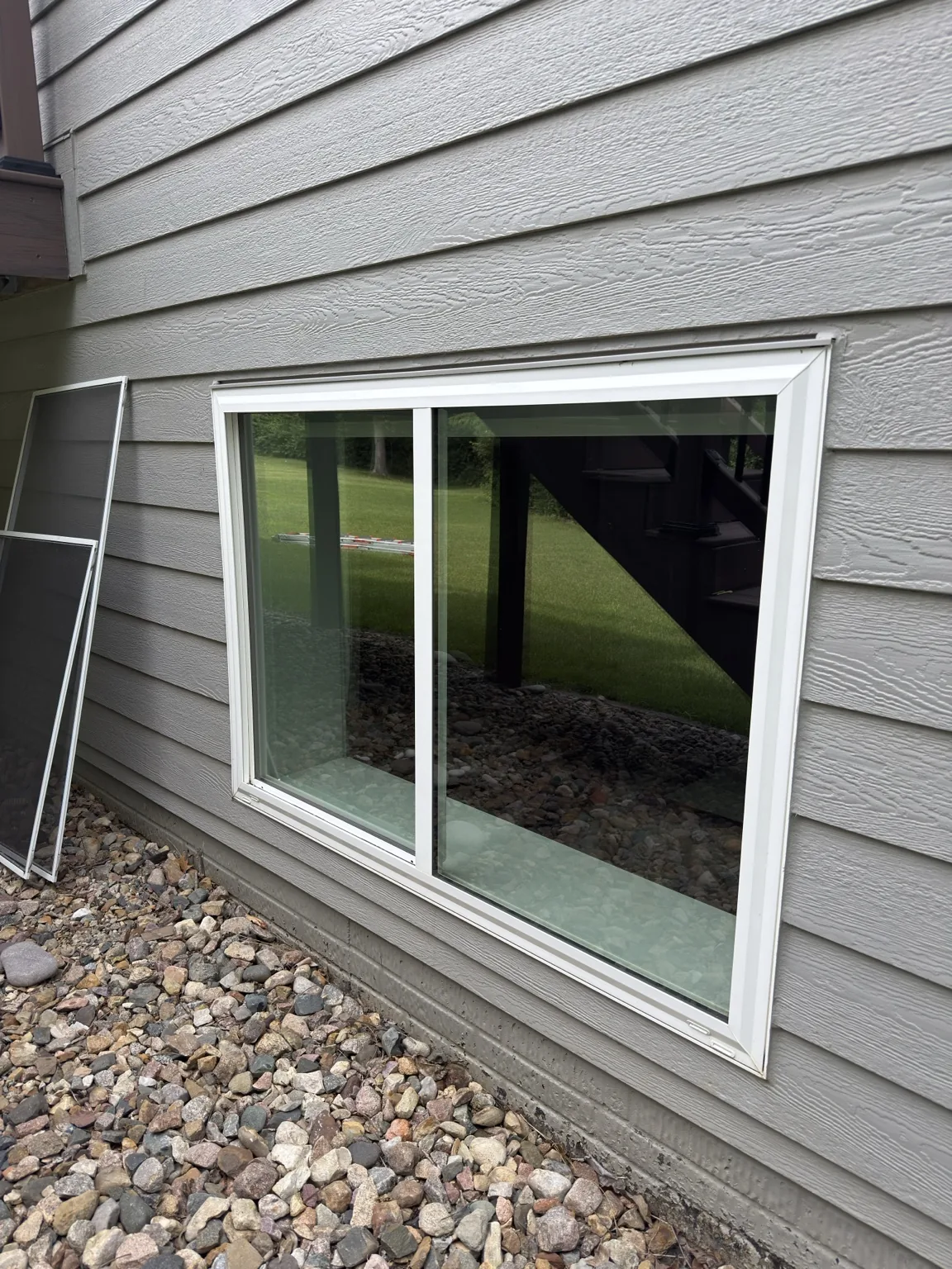 Clean side window on a home exterior